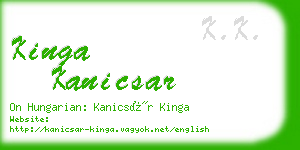 kinga kanicsar business card